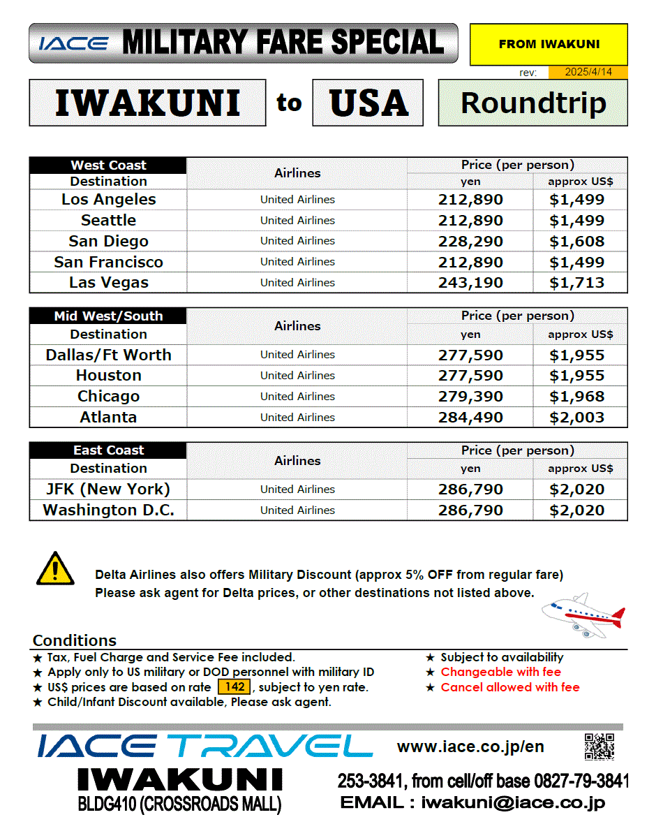 Roundtrip Ticket to USA