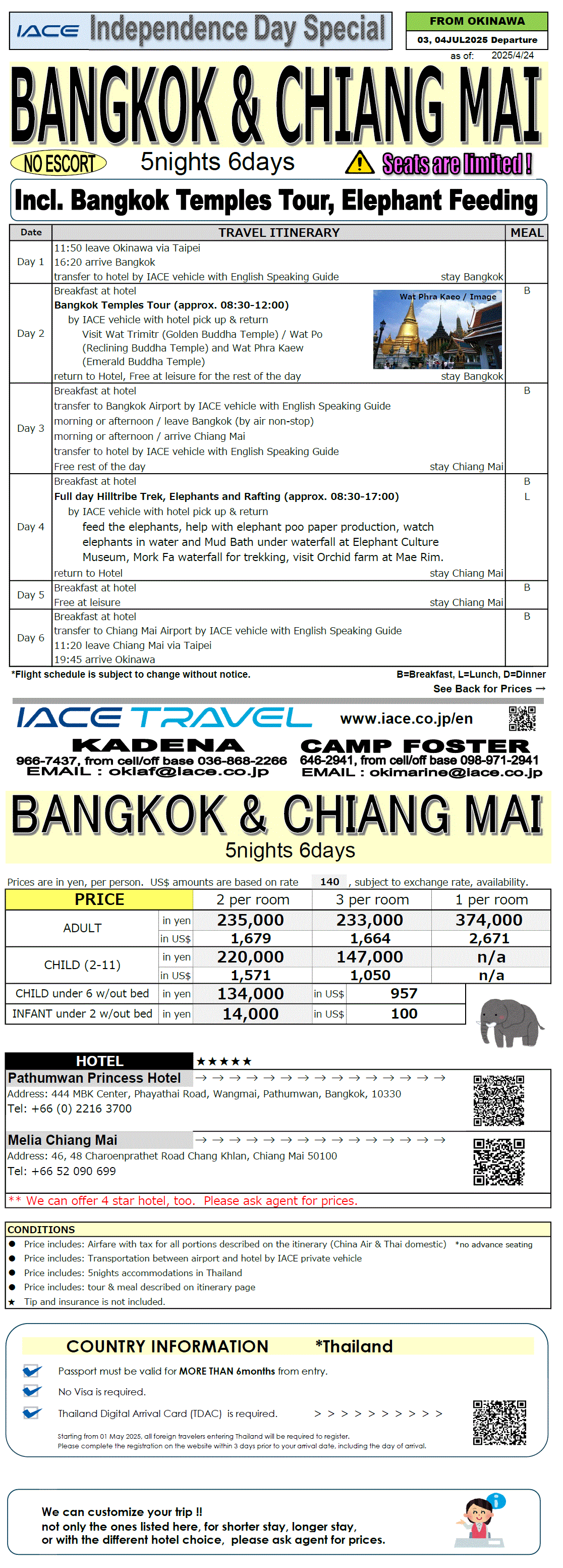 Bangkok & Chiang Mai 6days