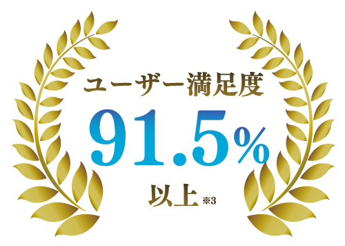 ユーザー満足度91.5%以上